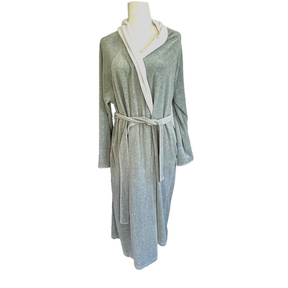 Stan Herman Large Green Robe Velour Belted Full Length Bathrobe Terrycloth - Picture 1 of 7